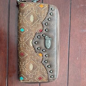 Montana West Brown Wallet with Multicolor Accents